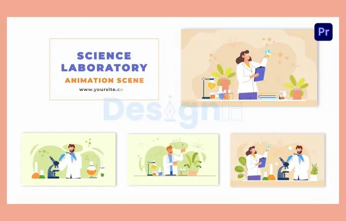 Scientist in Laboratory Vector Animation Animation Scene
